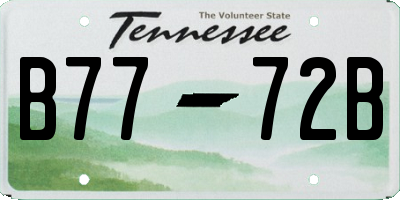 TN license plate B7772B