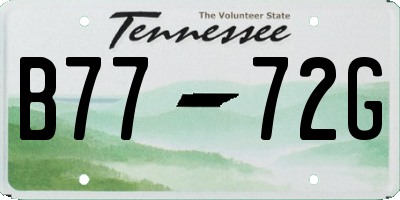 TN license plate B7772G