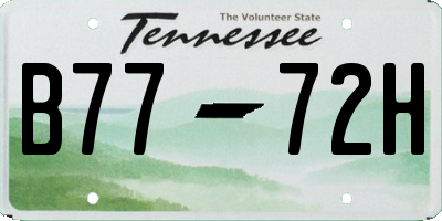TN license plate B7772H
