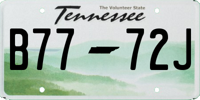 TN license plate B7772J