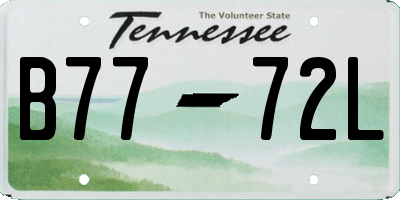 TN license plate B7772L