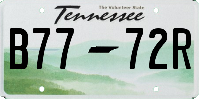 TN license plate B7772R