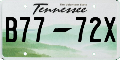 TN license plate B7772X