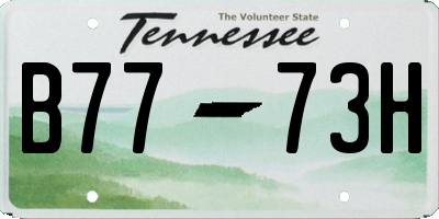 TN license plate B7773H