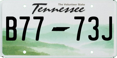TN license plate B7773J