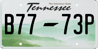 TN license plate B7773P