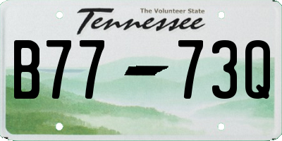 TN license plate B7773Q
