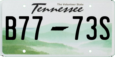 TN license plate B7773S