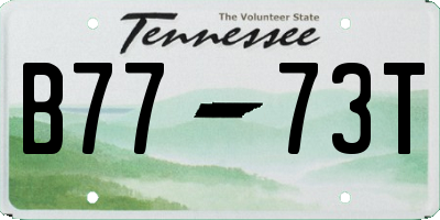 TN license plate B7773T
