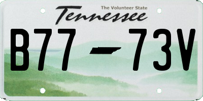 TN license plate B7773V