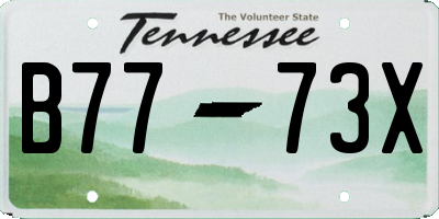 TN license plate B7773X
