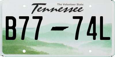 TN license plate B7774L
