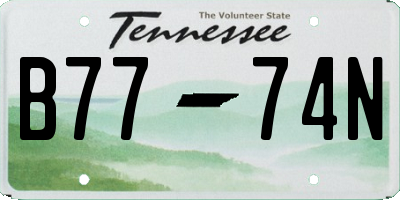TN license plate B7774N