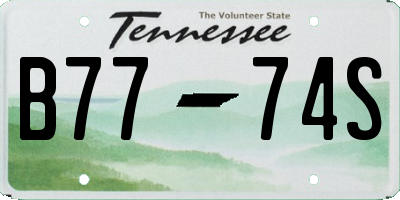 TN license plate B7774S