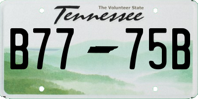 TN license plate B7775B