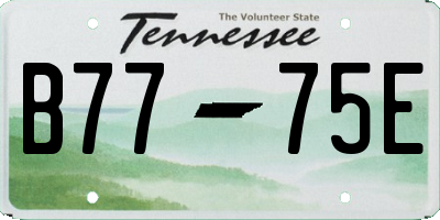 TN license plate B7775E