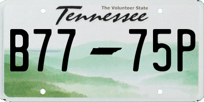 TN license plate B7775P
