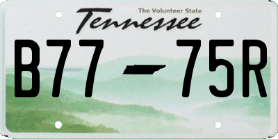 TN license plate B7775R