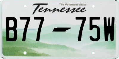 TN license plate B7775W