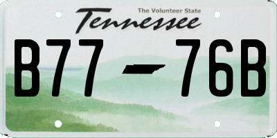 TN license plate B7776B
