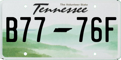 TN license plate B7776F