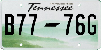 TN license plate B7776G