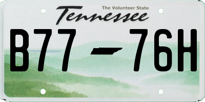 TN license plate B7776H