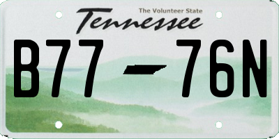 TN license plate B7776N
