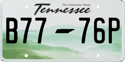 TN license plate B7776P