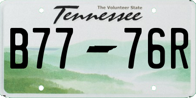 TN license plate B7776R