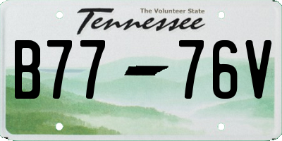 TN license plate B7776V