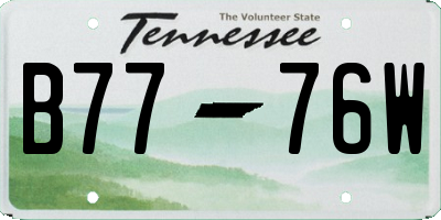 TN license plate B7776W