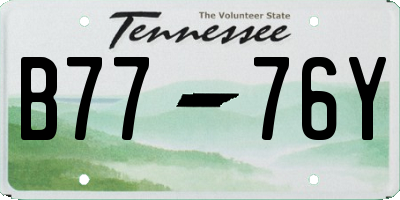 TN license plate B7776Y
