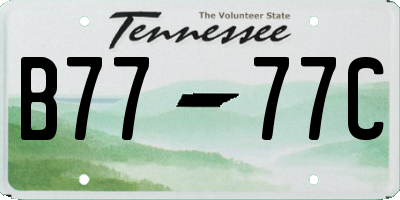 TN license plate B7777C