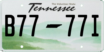 TN license plate B7777I