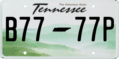 TN license plate B7777P