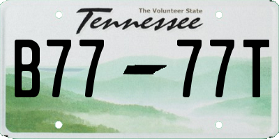 TN license plate B7777T