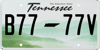 TN license plate B7777V
