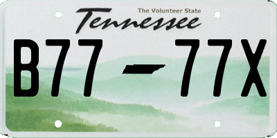 TN license plate B7777X