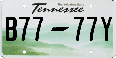 TN license plate B7777Y