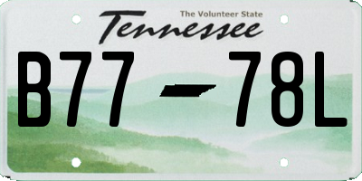 TN license plate B7778L