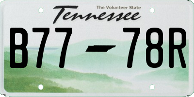 TN license plate B7778R