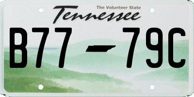 TN license plate B7779C