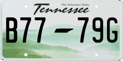 TN license plate B7779G