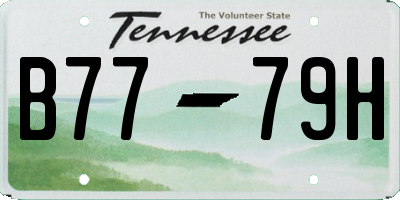 TN license plate B7779H