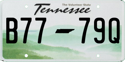 TN license plate B7779Q