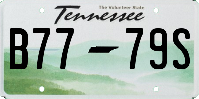 TN license plate B7779S