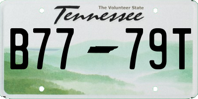 TN license plate B7779T