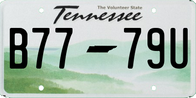 TN license plate B7779U