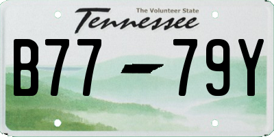 TN license plate B7779Y